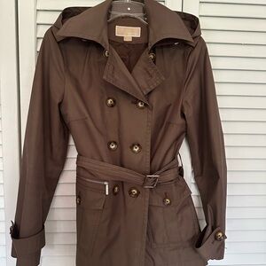 Michael Kors Brown Double-Breasted Trench Coat